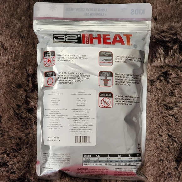 New! One Set  32 Degrees KIDS Long Sleeve Crew Neck + Legging Set - Picture 2 of 3